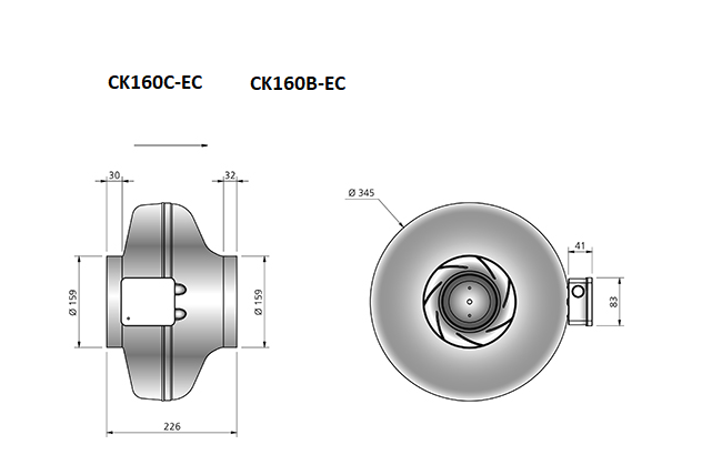 CK160-EC-buisventilator-maatvoering-Ostberg