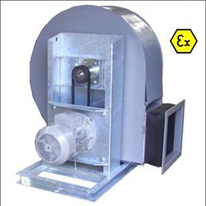 VRE ATEX kunststof centrifugaal indirect gedreven