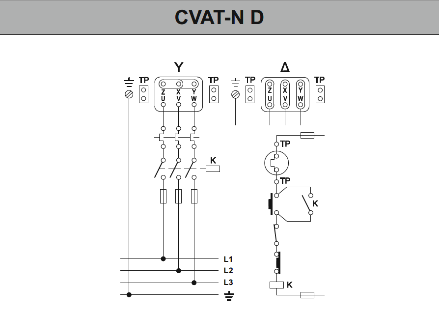 CVAT-N 400V aansluitschema keukenbox ventilator DE WIT ventilatoren